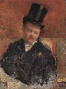 Max Buri Bildnisstudie des Malers Franz Multerer oil painting reproduction